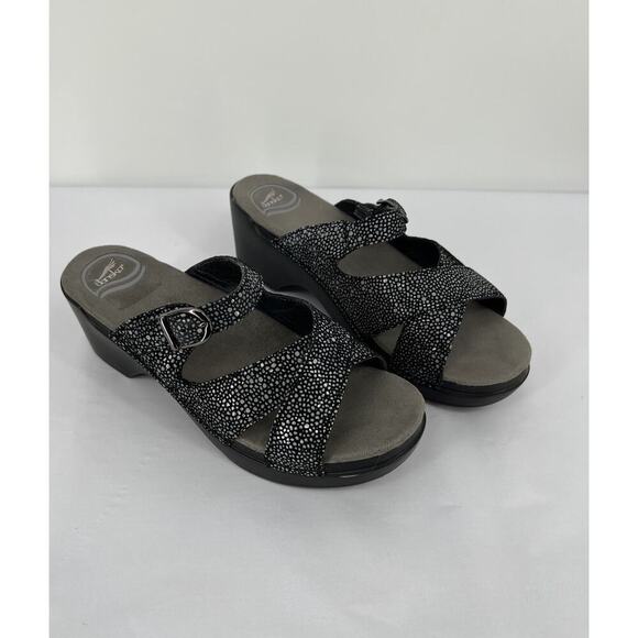 Dansko Sophie Spotted Glitter Sandals Clog Platform Heel Size 38 US 7.5-8 - Picture 1 of 10